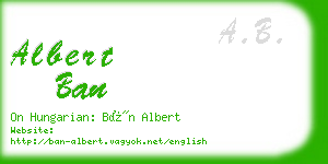 albert ban business card